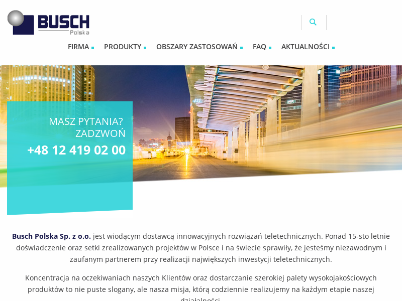 Busch Polska | Producent rozwiązań teletechnicznych i systemów podziemnych